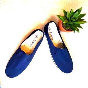 Anchor Bay Navy Canvas Slip On Low Walking Shoes S